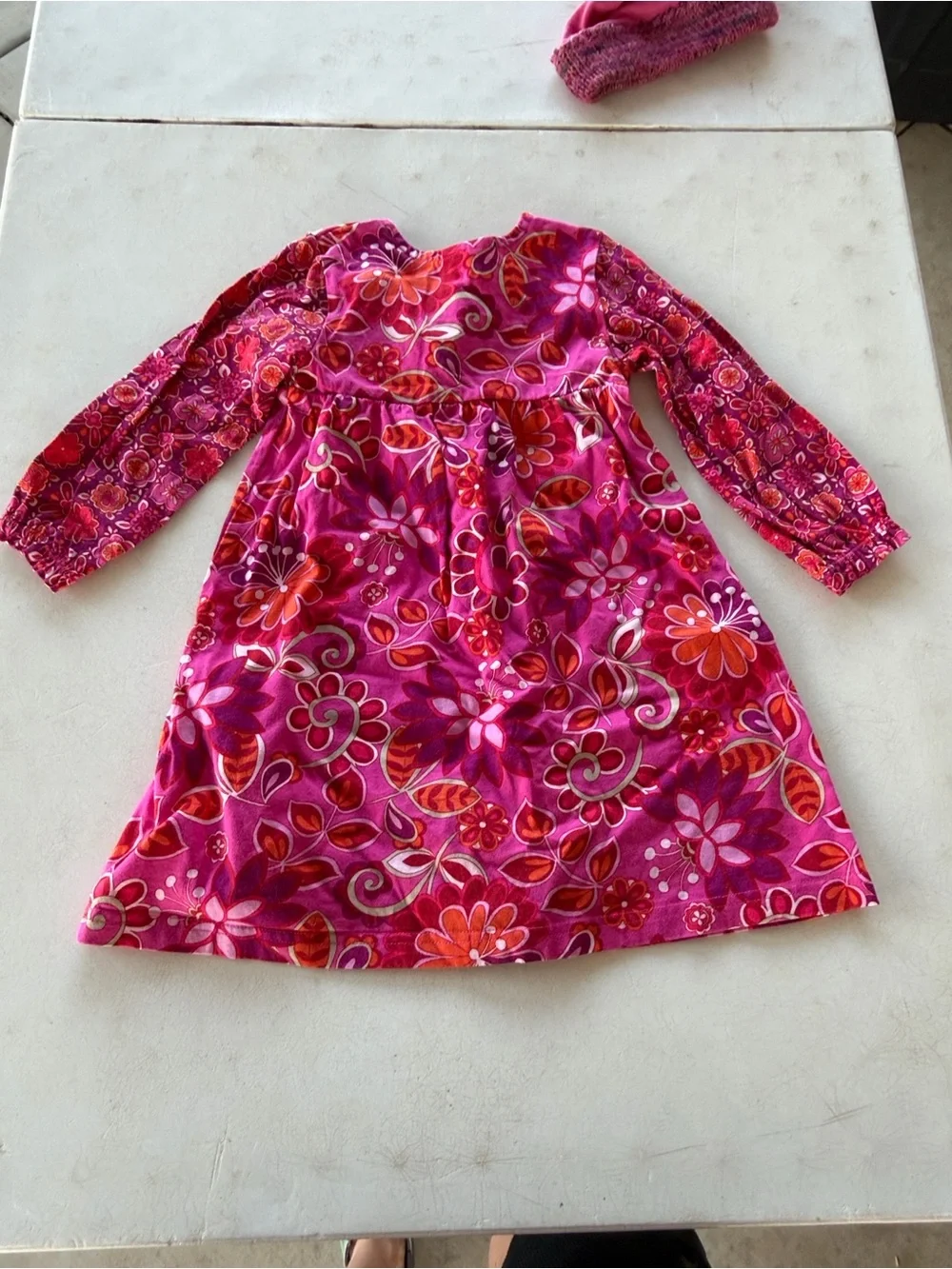 Hanna Andersson Pink & Purple Floral Smocked Long-Sleeve Dress